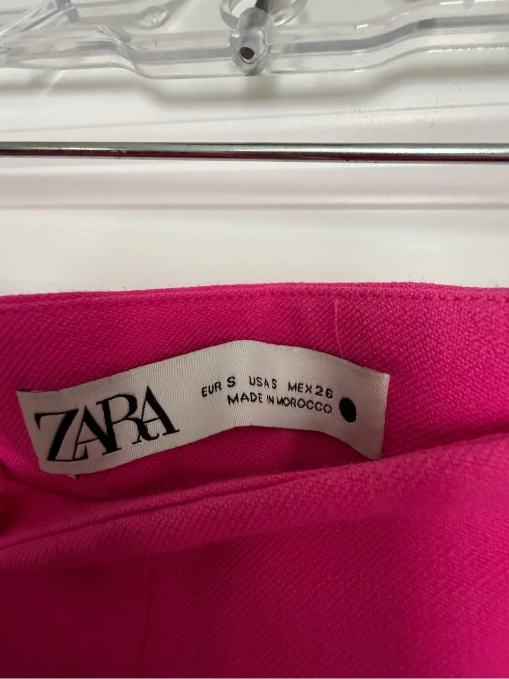 Zara high-waisted trousers in fuchsia/hot pink
